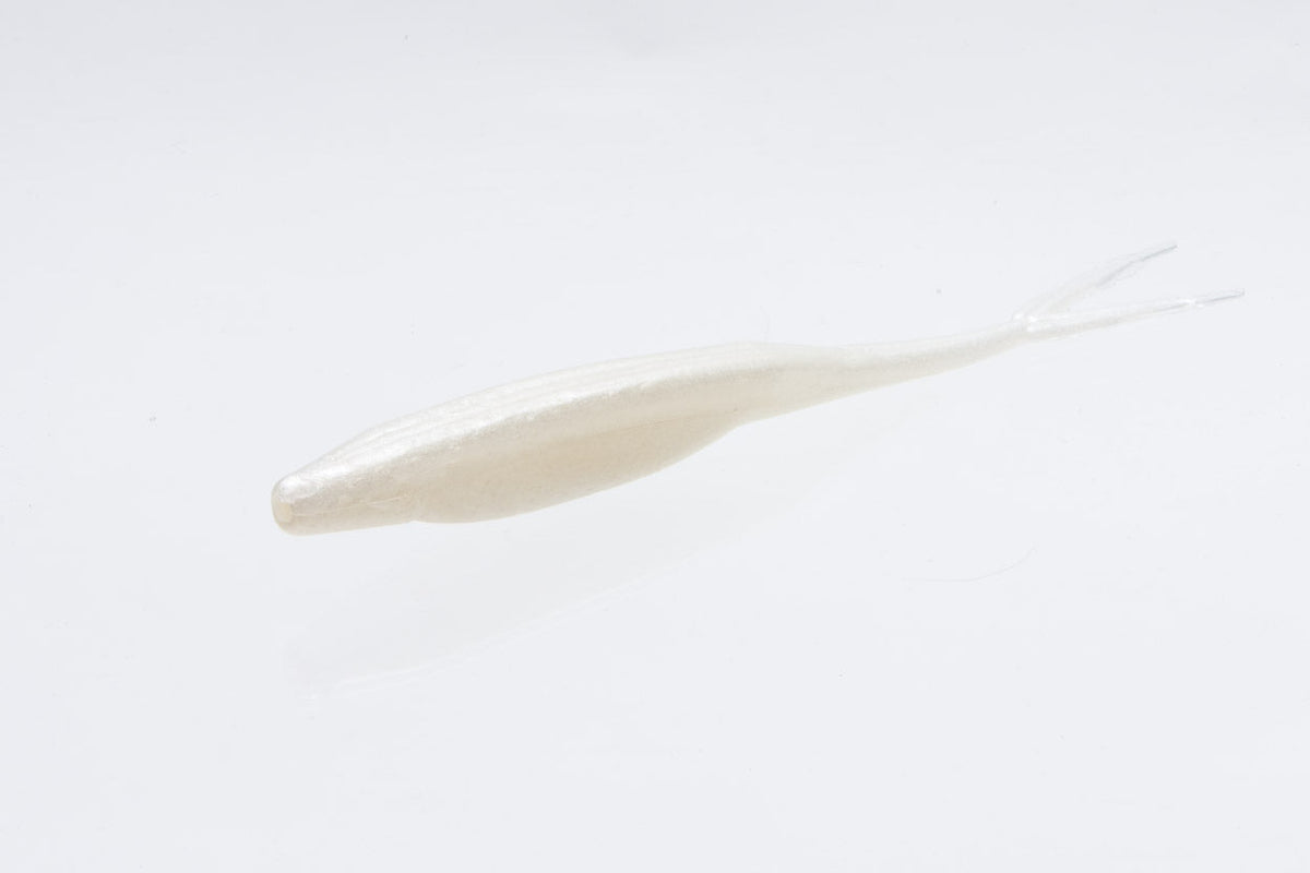 Zoom Super Fluke 5.25 inch White Pearl, 10 pack, SKU 023-045