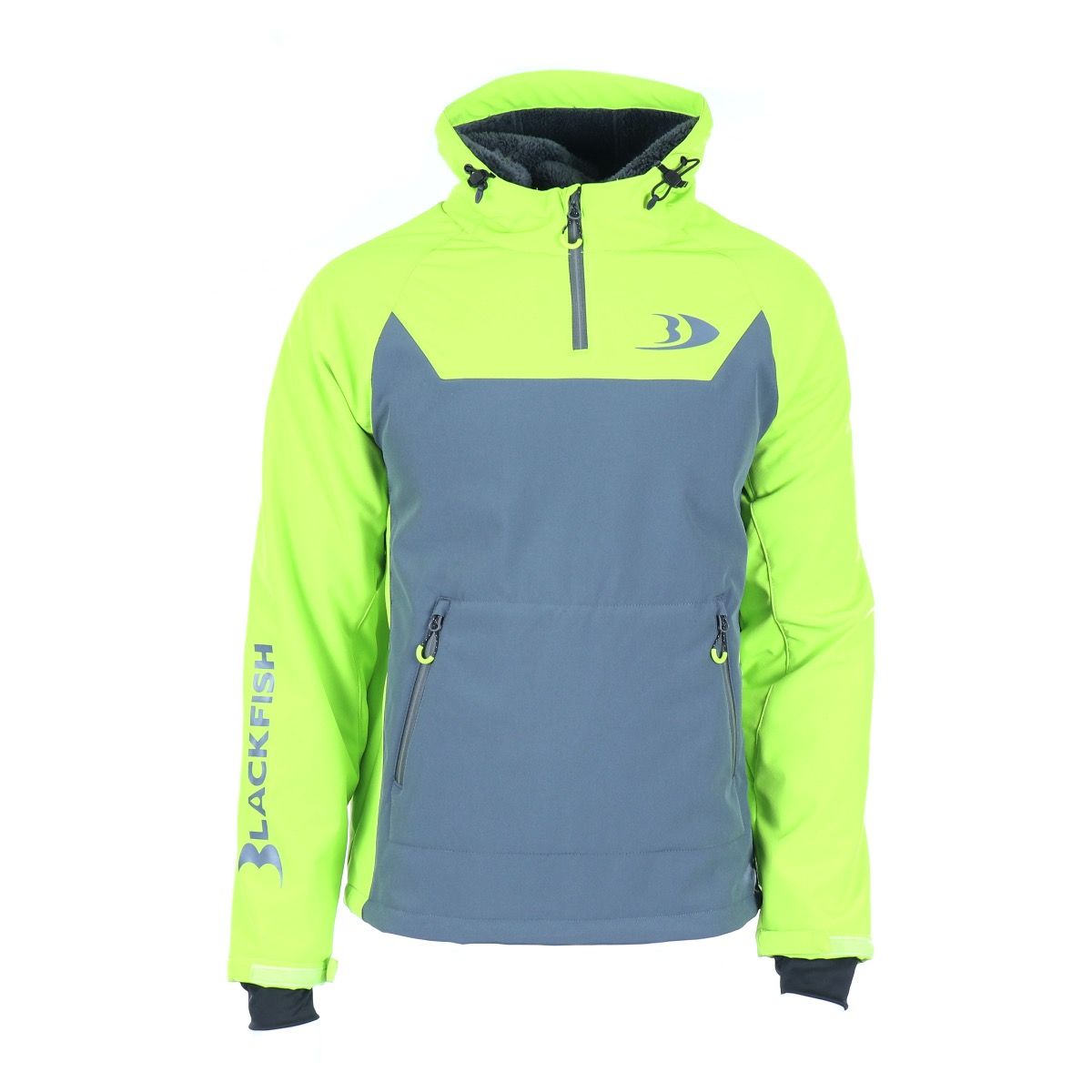 BLACKFISH Men's Gale 2.0 Soft-Shell Pullover Charcoal Acid Green
