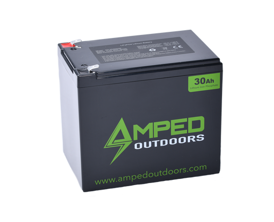 Amped 12v 30Ah Lithium Battery (LiFePO4) Wide