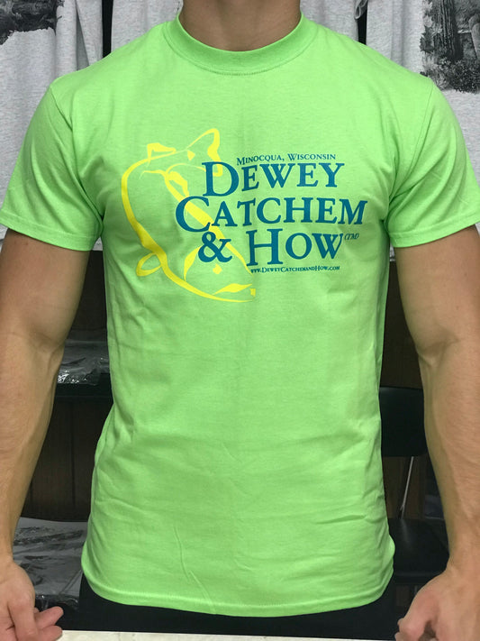 Dewey Catchem and How Logo T-shirt Lime Green